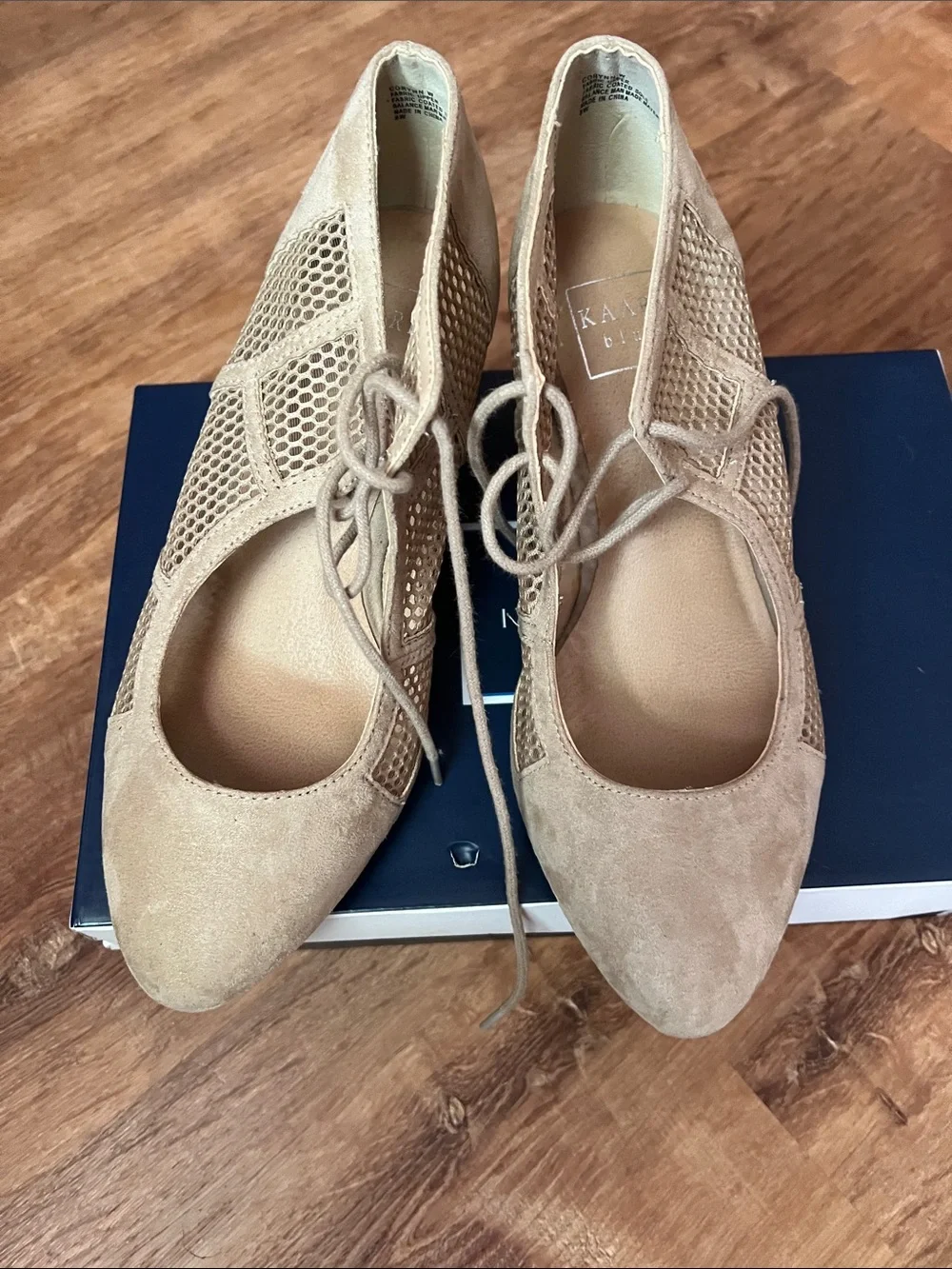 Kaapri blue Taupe Suede wedges